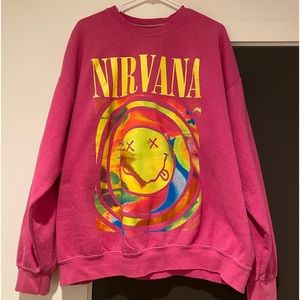 Nirvana Smile Overdyed Crew Neck Sweatshirt